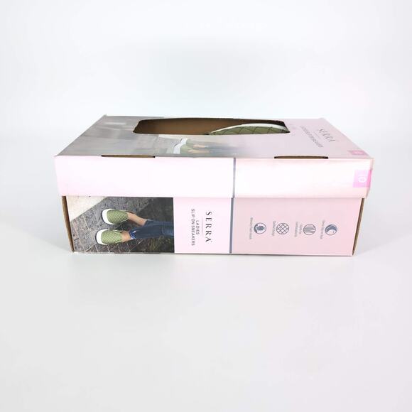 Serra Women's Slip On Olive Green Quilted Design Sneakers NEW with Box - Size 10 - Picture 13 of 15